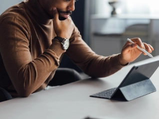 young businessman using a tablet
